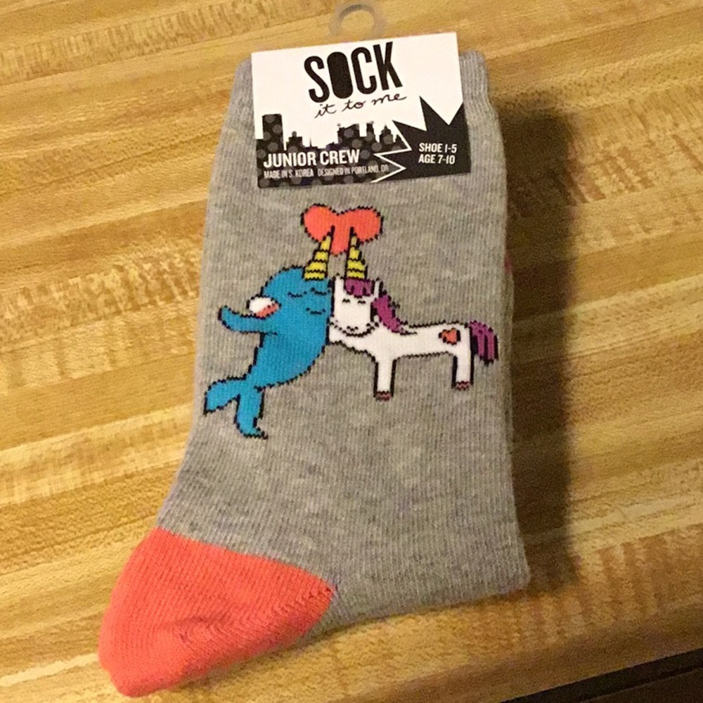 Sock it to Me Unicorn & Whale Junior Crew Socks